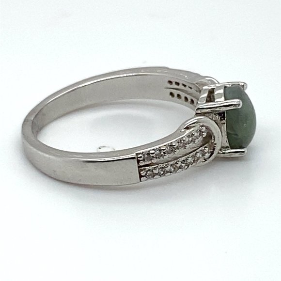 Cats Eye Alexandrite 1.34ct Platinum Finish Solid 925 Sterling Silver Ring - Picture 7 of 9